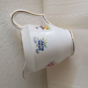 Crown Staffordshire England Bone China Mini Creamer  w Roses , Pansy